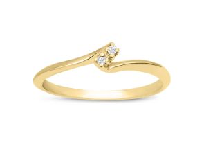 0.02 Carat Two Diamond Promise Ring in Yellow Gold (1.10 g),  by SuperJeweler