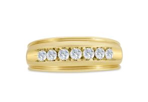 Men’s 1/2 Carat Diamond Wedding Band in Yellow Gold (, I2), 8.52mm Wide by SuperJeweler