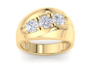 Men’s 1 Carat Diamond Wedding Band in Yellow Gold (, I2), 9.85mm Wide by SuperJeweler