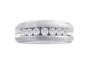 Men’s 3/4 Carat Diamond Wedding Band in White Gold (, I2), 9.44mm Wide by SuperJeweler