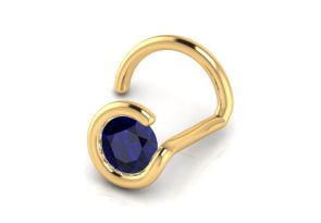 0.02 Carat 1.5mm Sapphire Nose Ring in 14K Yellow Gold by SuperJeweler