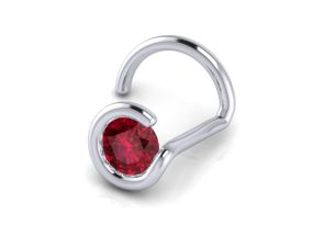 0.02 Carat 1.5mm Ruby Nose Ring in 14K White Gold by SuperJeweler