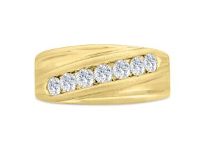 Men’s 1 Carat Diamond Wedding Band in Yellow Gold (, I2), 10.21mm Wide by SuperJeweler