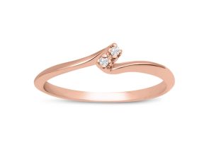 0.02 Carat Two Diamond Promise Ring in Rose Gold (1.10 g),  by SuperJeweler