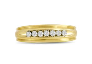 Men’s 1/4 Carat Diamond Wedding Band in Yellow Gold (, I2), 6.72mm Wide by SuperJeweler