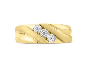 Men’s 1/2 Carat Diamond Wedding Band in Yellow Gold (, I2), 8.12mm Wide by SuperJeweler