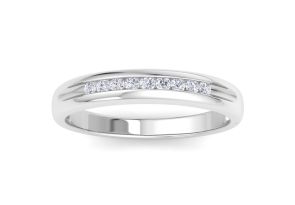 Men’s 1/5 Carat Diamond Wedding Band in White Gold (, I2), 5.31mm Wide by SuperJeweler