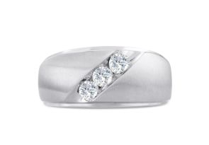 Men’s 1/2 Carat Diamond Wedding Band in White Gold (, I2), 11.02mm Wide by SuperJeweler