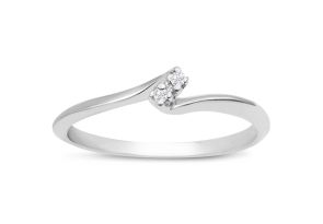 0.02 Carat Two Diamond Promise Ring in White Gold (1.10 g),  by SuperJeweler