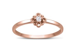 Vintage Diamond Promise Ring in Rose Gold (1.10 g),  by SuperJeweler