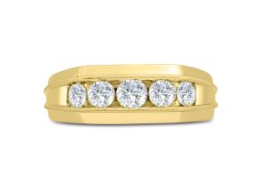 Men’s 1 Carat Diamond Wedding Band in Yellow Gold (, I2), 8.33mm Wide by SuperJeweler