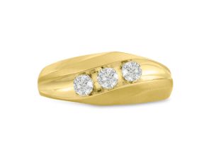 Men’s 3/4 Carat Diamond Wedding Band in Yellow Gold (, I2), 8.78mm Wide by SuperJeweler