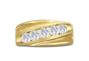 Men’s 1 Carat Diamond Wedding Band in Yellow Gold (, I2), 10.94mm Wide by SuperJeweler