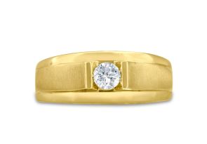 Men’s 1/3 Carat Diamond Wedding Band in Yellow Gold (, I2), 8.78mm Wide by SuperJeweler