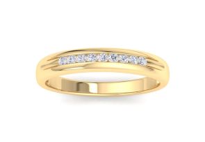 Men’s 1/5 Carat Diamond Wedding Band in Yellow Gold (, I2), 5.31mm Wide by SuperJeweler