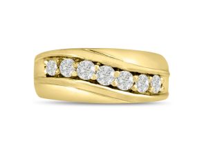 Men’s 1 Carat Diamond Wedding Band in Yellow Gold (, I2), 9.88mm Wide by SuperJeweler