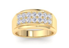 Men’s 1 Carat Diamond Wedding Band in Yellow Gold (, I2), 10.79mm Wide by SuperJeweler