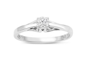 Diamond Solitaire Promise Ring in White Gold (1.80 g),  by SuperJeweler