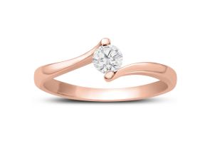 Diamond Solitaire Promise Ring in Rose Gold (1.70 g),  by SuperJeweler