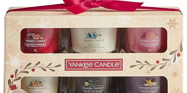 Yankee Candle Vianočná sada votívnych sviečok v skle 6 x 37 g
