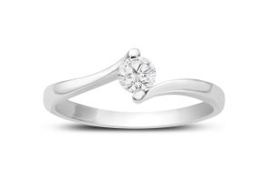 Diamond Solitaire Promise Ring in White Gold (1.70 g),  by SuperJeweler