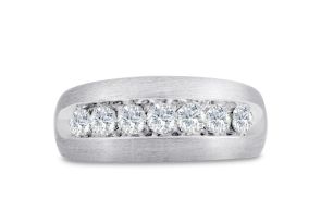 Men’s 1 Carat Diamond Wedding Band in White Gold (, I2), 9.40mm Wide by SuperJeweler
