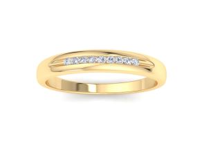 Men’s 1/10 Carat Diamond Wedding Band in Yellow Gold (, I2), 4.36mm Wide by SuperJeweler