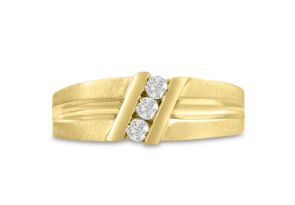 Men’s 1/4 Carat Diamond Wedding Band in Yellow Gold (, I2), 8.29mm Wide by SuperJeweler