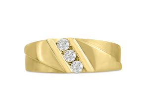 Men’s 1/4 Carat Diamond Wedding Band in Yellow Gold (, I2), 8.24mm Wide by SuperJeweler