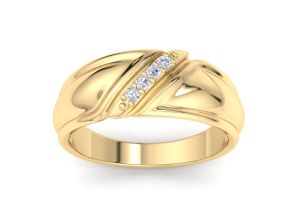 Men’s 1/10 Carat Diamond Wedding Band in Yellow Gold (, I2), 8.41mm Wide by SuperJeweler