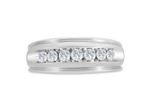 Men’s 1/2 Carat Diamond Wedding Band in White Gold (, I2), 8.52mm Wide by SuperJeweler