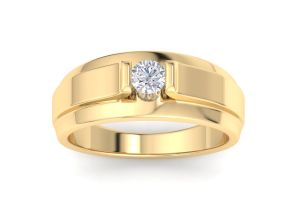 Men’s 1/3 Carat Diamond Wedding Band in Yellow Gold (, I2), 9.73mm Wide by SuperJeweler