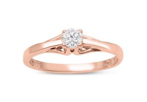Diamond Solitaire Promise Ring in Rose Gold (1.80 g),  by SuperJeweler