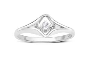 Diamond Solitaire Promise Ring in White Gold (1.60 g),  by SuperJeweler