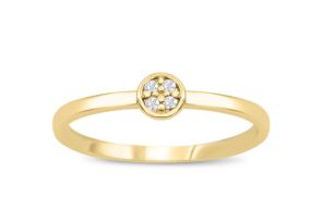 4 Diamond Promise Pave Ring in Yellow Gold (1.40 g),  by SuperJeweler