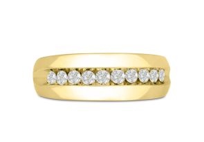 Men’s 1/2 Carat Diamond Wedding Band in Yellow Gold (, I2), 7.80mm Wide by SuperJeweler