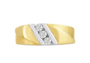 Men’s 1/4 Carat Diamond Wedding Band in  Two-Tone Gold (, I2), 8.24mm Wide by SuperJeweler
