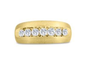 Men’s 1 Carat Diamond Wedding Band in 14K Yellow Gold (, I1-I2), 9.40mm Wide by SuperJeweler