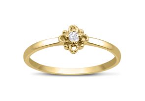 Vintage Diamond Promise Ring in Yellow Gold (1.10 g),  by SuperJeweler