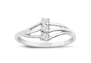 Three Diamond Spray Promise Ring in White Gold (1.30 g),  by SuperJeweler