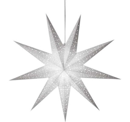 Vianočná hviezda Emos DCAZ09, papierová, biela, 60cm