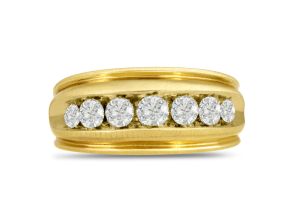 Men’s 1 Carat Diamond Wedding Band in 14K Yellow Gold (, I1-I2), 10.41mm Wide by SuperJeweler