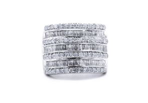 2 Carat Baguette & Round Diamond Band Ring in Sterling Silver,  by SuperJeweler