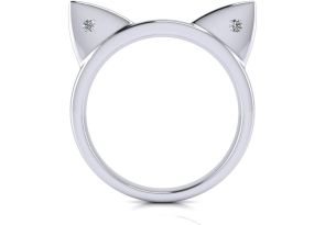 Diamond Accent Cat Ears Ring in Sterling Silver,  by SuperJeweler