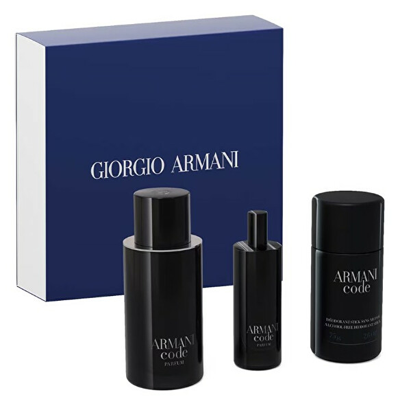 Giorgio Armani Code Le Parfum – EDP 75 ml (plnitelná) + tuhý deodorant 75 g + EDP 15 ml