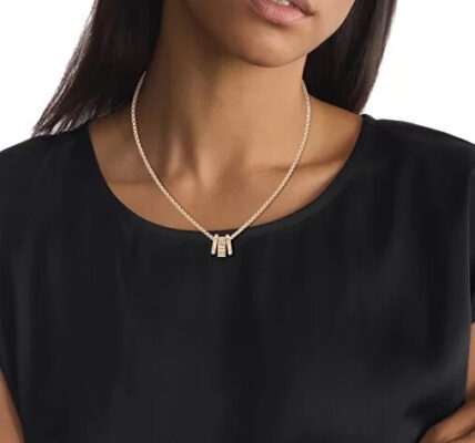 Calvin Klein Moderný bronzový náhrdelník z ocele s kryštálmi 35000366