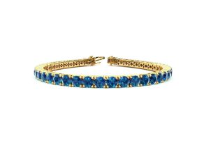 9 1/2 Carat Blue Diamond Tennis Bracelet in 14K Yellow Gold (12 g), 7 Inches by SuperJeweler