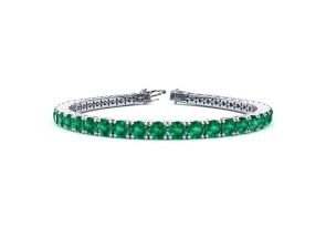 10 3/4 Carat Emerald Tennis Bracelet in 14K White Gold (11.1 g), 6 1/2 Inches by SuperJeweler