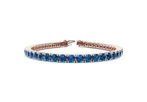 11 1/5 Carat Blue Diamond Tennis Bracelet in 14K Rose Gold (14.6 g), 8.5 Inches by SuperJeweler