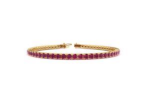 4 3/4 Carat Ruby Tennis Bracelet in 14K Yellow Gold (8.7 g), 6 1/2 Inches by SuperJeweler